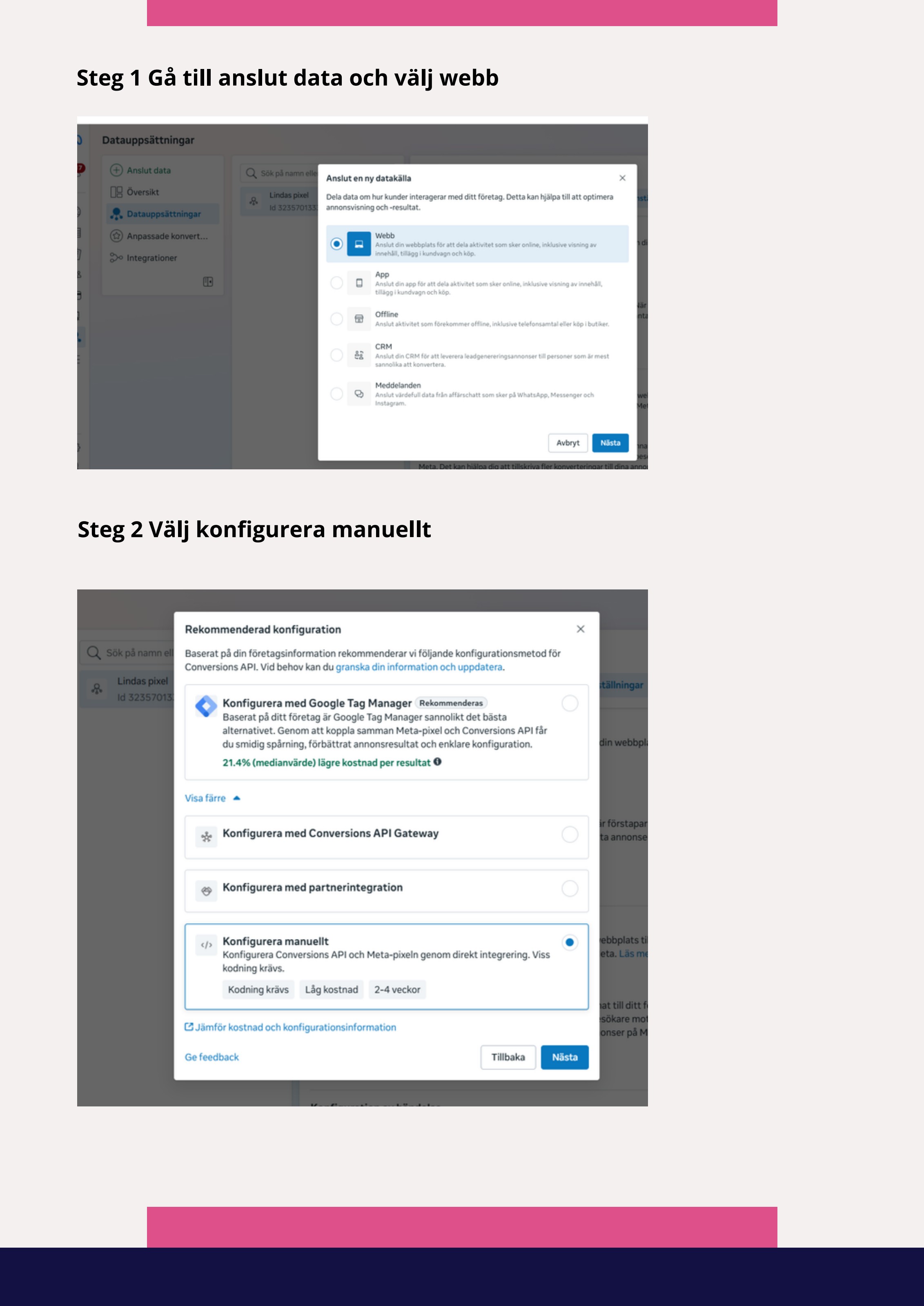 Steg 1: Anslut data och välj Webb